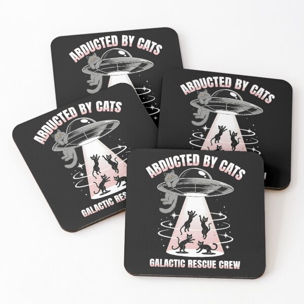 Item preview, Abducted By Cats Galactic Rescue Crew – Funny Space UFO Black Cat Design designed and sold by pkk72.