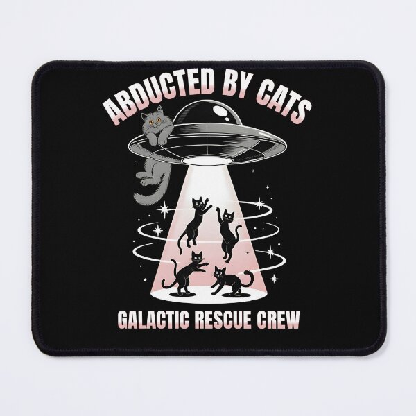 Item preview, Abducted By Cats Galactic Rescue Crew – Funny Space UFO Black Cat Design designed and sold by pkk72.