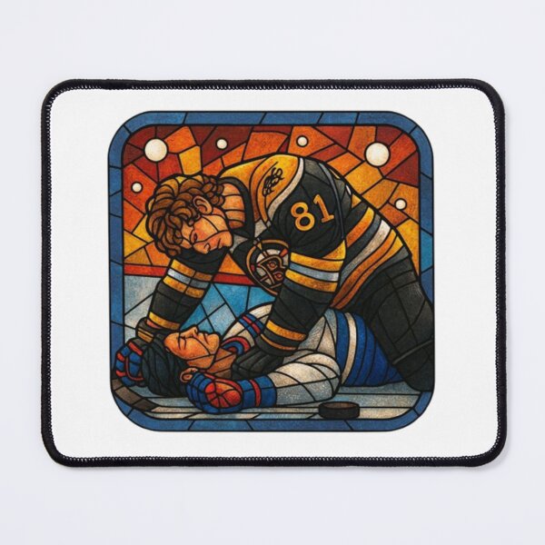 Item preview, Heated Rivalry Stained Glass Art – Intense Showdown Illustration designed and sold by Gurjeetpixelart.