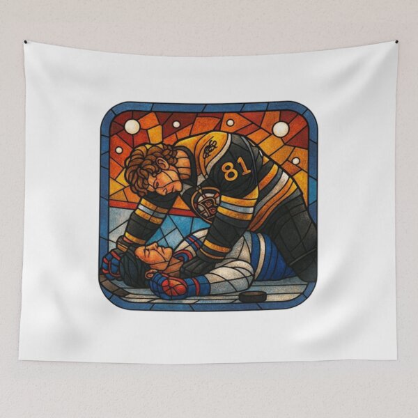 Item preview, Heated Rivalry Stained Glass Art – Intense Showdown Illustration designed and sold by Gurjeetpixelart.