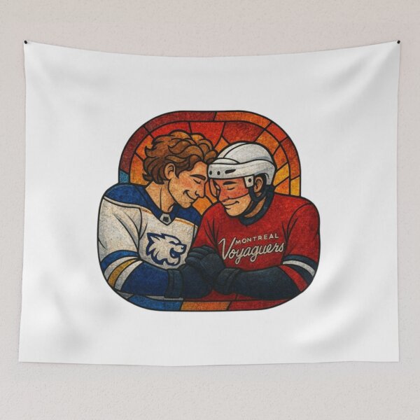 Item preview, Rivals on Ice – Dramatic Stained Glass Art Sticker designed and sold by Gurjeetpixelart.