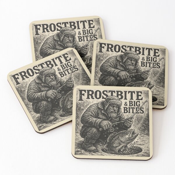 Item preview, Frostbite & Big Bites – Vintage Ice Fishing Illustration designed and sold by EimSol.