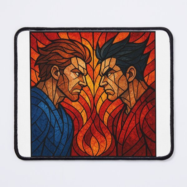 Item preview, Iconic Rivalry Clash – Vibrant Stained Glass Illustration designed and sold by Gurjeetpixelart.