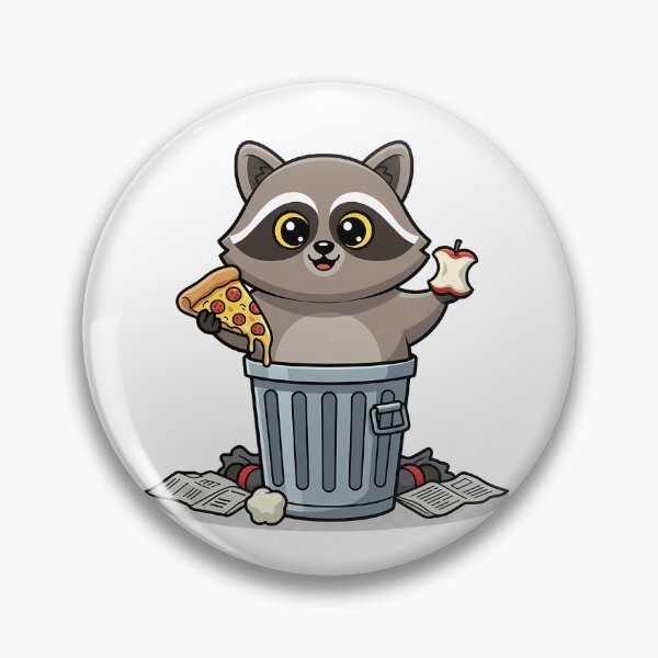 Item preview, Pizza Lover Raccoon - Cute Trash Can Snack designed and sold by KayaVisuals.