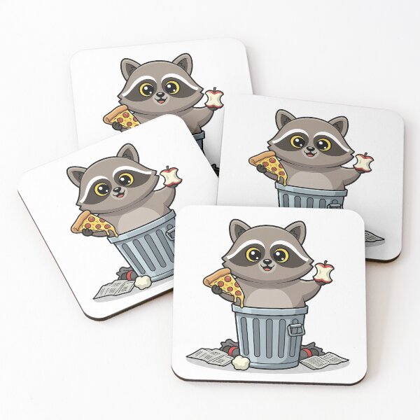 Item preview, Pizza Lover Raccoon - Cute Trash Can Snack designed and sold by KayaVisuals.
