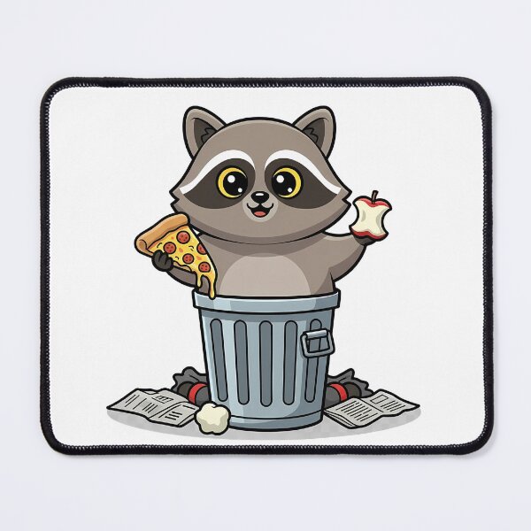 Item preview, Pizza Lover Raccoon - Cute Trash Can Snack designed and sold by KayaVisuals.