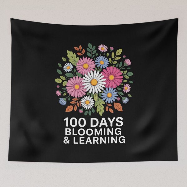 Item preview, Happy 100th Day of School Cute Floral Flower Teacher designed and sold by cosmicncozyS.