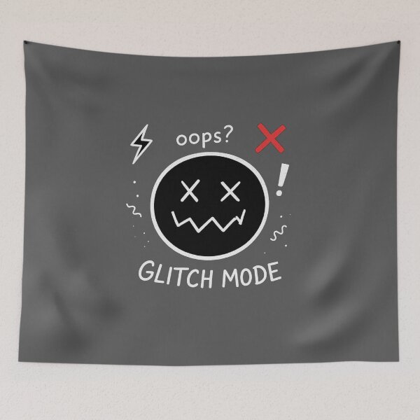 Item preview, Glitch Mode Error Face T-Shirt – Funny Digital Glitch Graphic Tee designed and sold by KDesignCrafts.