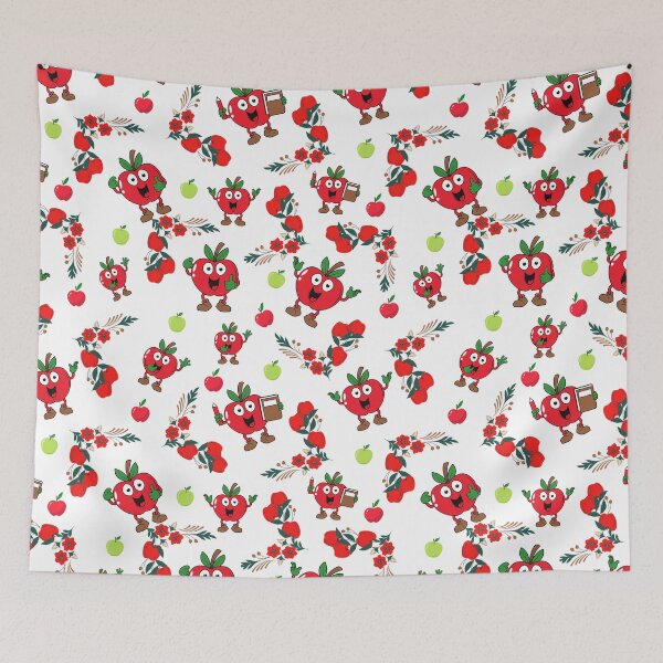 Item preview, Cute Happy Apples Smiley - Orchard Apple Food Fruit Pattern designed and sold by RoyalStarsPatts.