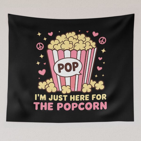 Item preview, Just Here For The Popcorn Funny Movie Theatre Cinema Lovers designed and sold by VivanLaurel.
