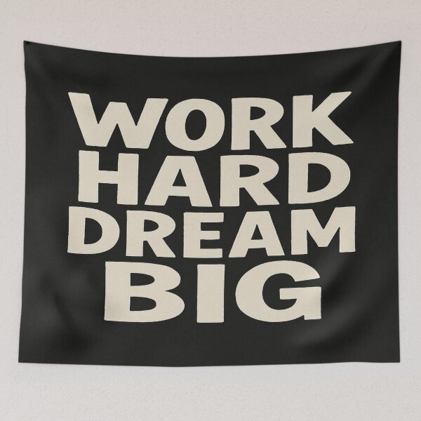 Item preview, Black and White Motivational Art – Work Hard Dream Big – Modern Typography for Office or Gym Decor designed and sold by Bright Nest Studio.