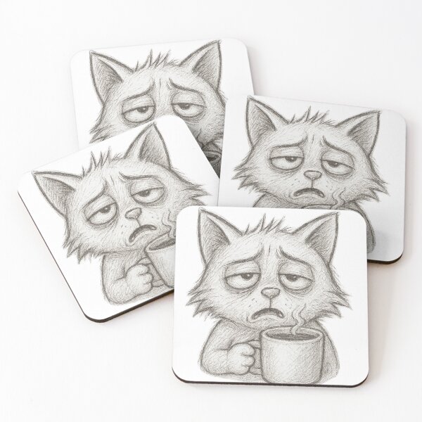Item preview, Coffee Drinking Cat designed and sold by DomGDesign.
