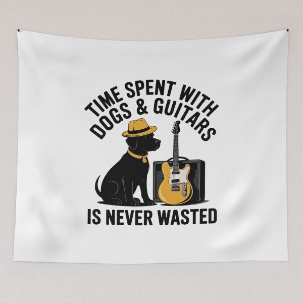 Item preview, Time Spent With Dog And Guitars Is Never Wasted Saying  designed and sold by MarryIsMonth.