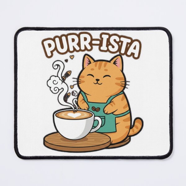 Item preview, Purr-ista Cat Barista | Funny Cute Coffee Latte Art Illustration | Cat Lover T-Shirt Sticker designed and sold by Magounette.