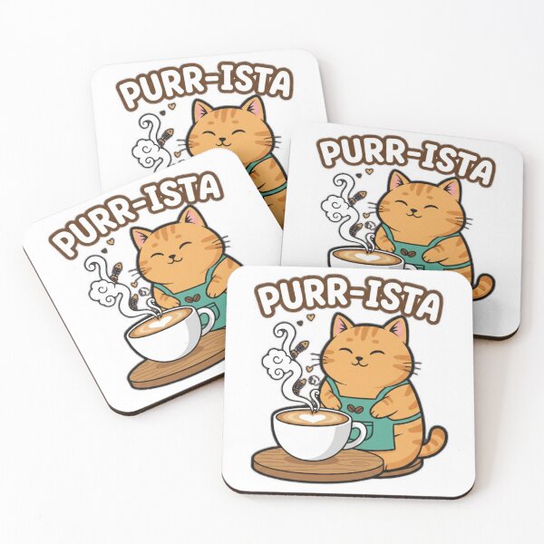 Item preview, Purr-ista Cat Barista | Funny Cute Coffee Latte Art Illustration | Cat Lover T-Shirt Sticker designed and sold by Magounette.