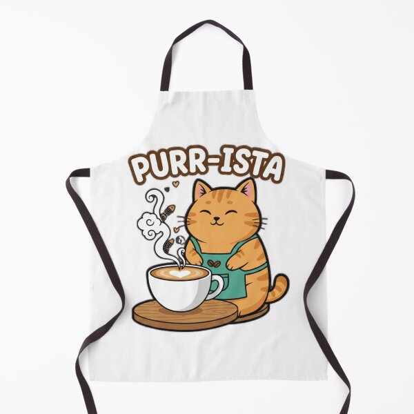 Item preview, Purr-ista Cat Barista | Funny Cute Coffee Latte Art Illustration | Cat Lover T-Shirt Sticker designed and sold by Magounette.
