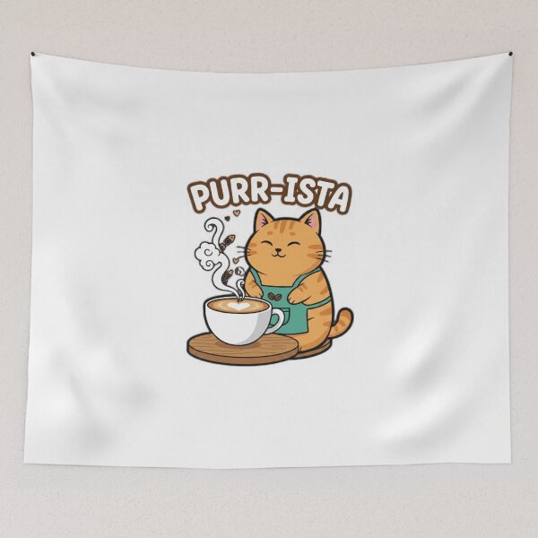 Item preview, Purr-ista Cat Barista | Funny Cute Coffee Latte Art Illustration | Cat Lover T-Shirt Sticker designed and sold by Magounette.