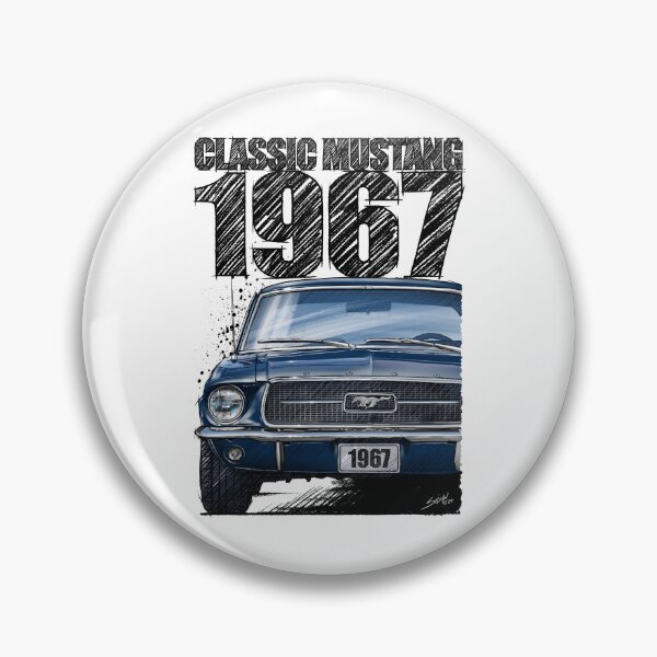 Item preview, 1967 Ford Mustang Classic Car T-Shirt – Hand Drawn Muscle Car Art (Acapulco Blue) designed and sold by Petrolhead T-Shirts and Art.