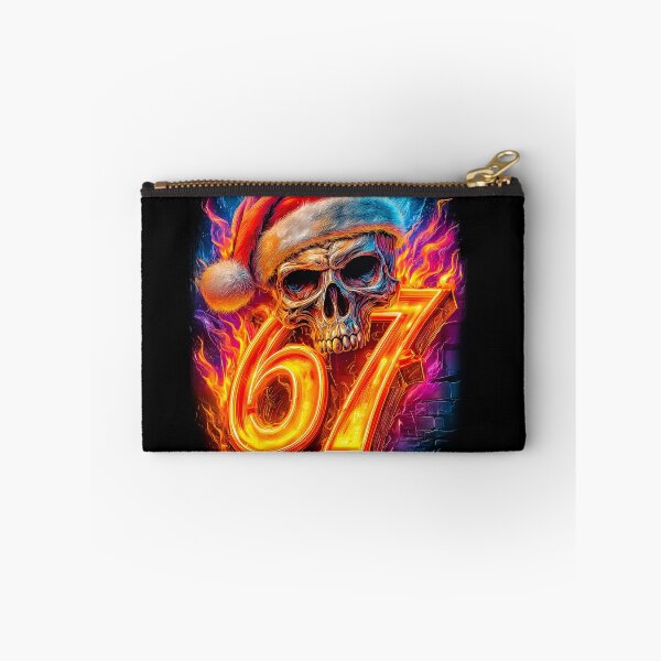 Artikelvorschau, Weihnachts-67-Meme: Totenkopf mit Weihnachtsmannmütze entworfen und verkauft von PetsArt.