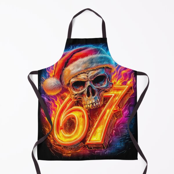 Artikelvorschau, Weihnachts-67-Meme: Totenkopf mit Weihnachtsmannmütze entworfen und verkauft von PetsArt.