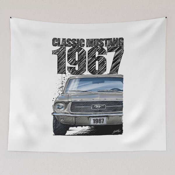 Item preview, 1967 Ford Mustang Classic Car T-Shirt – Hand Drawn Muscle Car Art (Sauternes Gold) designed and sold by Petrolhead T-Shirts and Art.