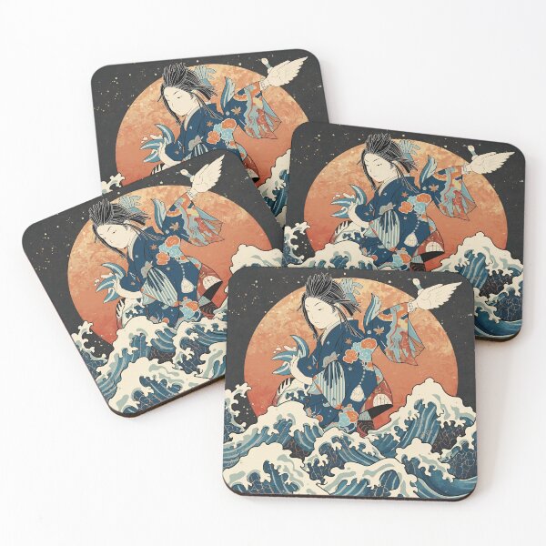 Item preview, Modern Kimono Art – Cosmic Ukiyo-e Waves designed and sold by Akatuki.