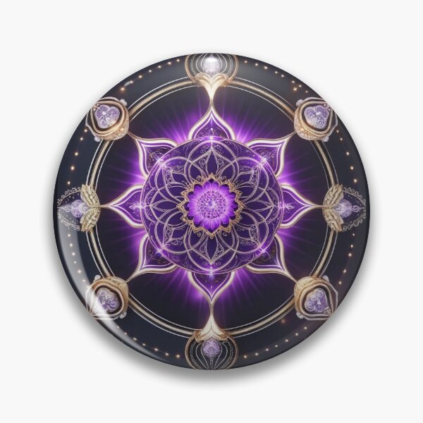 Item preview, Divine Aura Activation Mandala • Purple–Gold Sacred Energy Radiance designed and sold by ArtivaNest.