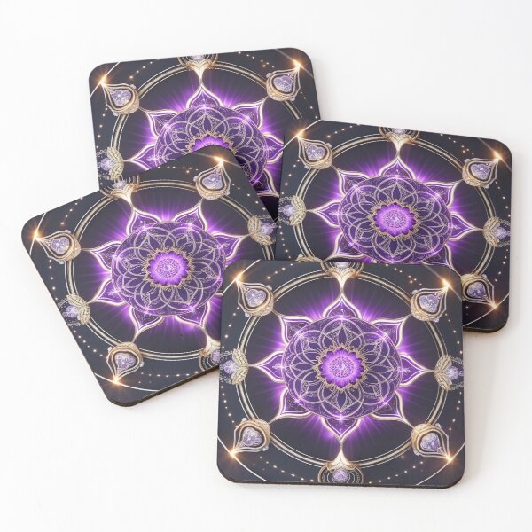 Item preview, Divine Aura Activation Mandala • Purple–Gold Sacred Energy Radiance designed and sold by ArtivaNest.