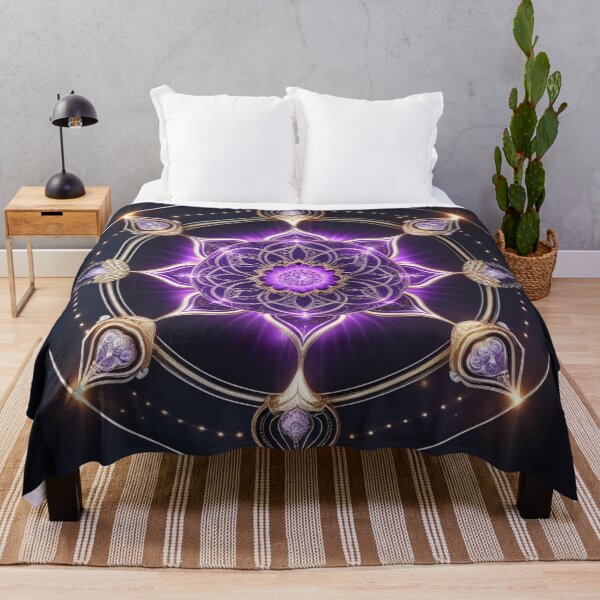 Item preview, Divine Aura Activation Mandala • Purple–Gold Sacred Energy Radiance designed and sold by ArtivaNest.