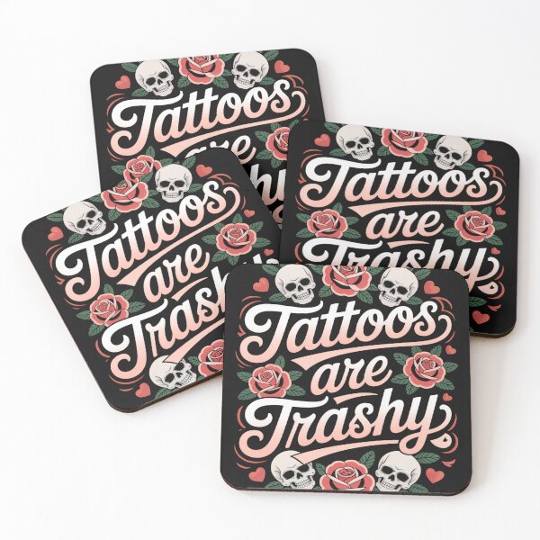 Item preview, Tattoos Are Trashy Cute Rose Skull Quote designed and sold by flagylART.
