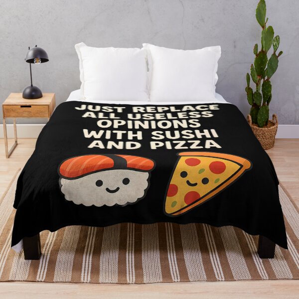Item preview, Funny Sushi And Pizza Replace Useless Opinions With Food designed and sold by AdellGretchen.