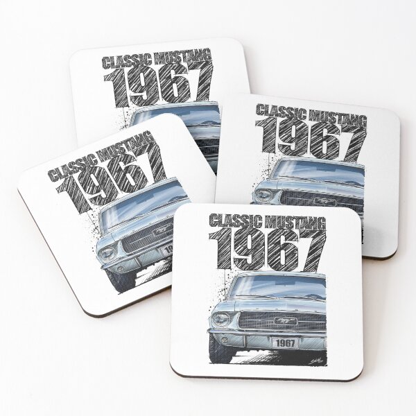 Item preview, 1967 Ford Mustang Classic Car T-Shirt – Hand Drawn Muscle Car Art (Arcadian Blue) designed and sold by Petrolhead T-Shirts and Art.