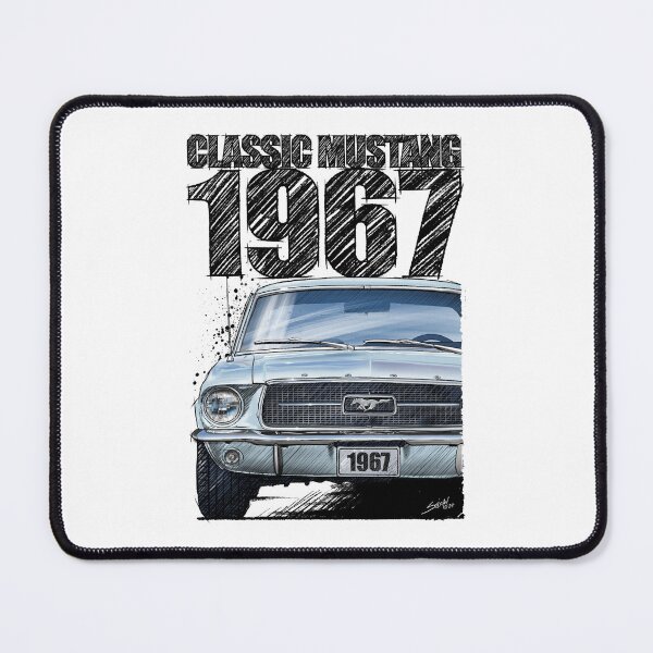 Item preview, 1967 Ford Mustang Classic Car T-Shirt – Hand Drawn Muscle Car Art (Arcadian Blue) designed and sold by Petrolhead T-Shirts and Art.