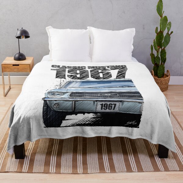 Item preview, 1967 Ford Mustang Classic Car T-Shirt – Hand Drawn Muscle Car Art (Arcadian Blue) designed and sold by Petrolhead T-Shirts and Art.