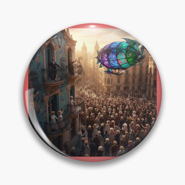 Item preview, Historic Art Nouveau Spain Palma de Mallorca 1900’s Airship Forteza Rey designed and sold by AppliedAtelier.