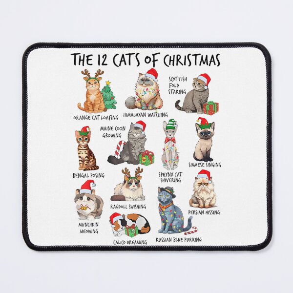 Item preview, The 12 Cats of Christmas Funny Feline Holiday Song Parody Art designed and sold by DogoMalulu.