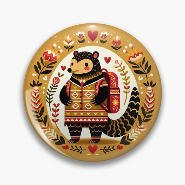 Item preview, Backpack Pangolin – Scandinavian Folk Art Back to School Design © heidiannemorris designed and sold by FOLK ART FUSION by heidiannemorris.