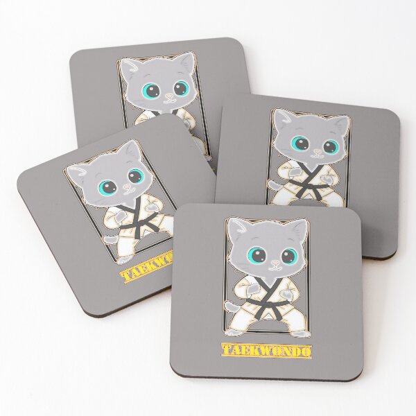 Item preview, Gray​ cat​ in​ a​ Taekwondo​ uniform​ designed and sold by DigitalArtTK.