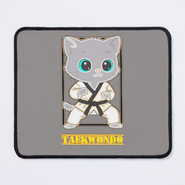 Item preview, Gray​ cat​ in​ a​ Taekwondo​ uniform​ designed and sold by DigitalArtTK.