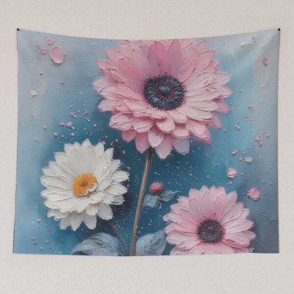Item preview, Floral splendor in pink and white, oil painting designed and sold by Mianku | Für das Leben.