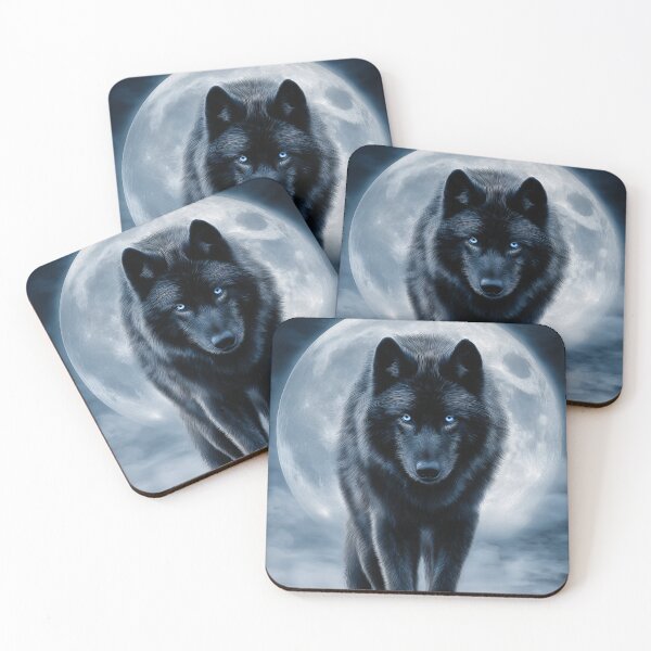 Item preview, Black Wolf in Moonlight designed and sold by PetsArt.