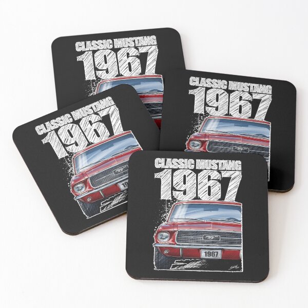 Item preview, 1967 Ford Mustang - Classic Muscle Car - Red (dark background) designed and sold by Petrolhead T-Shirts and Art.