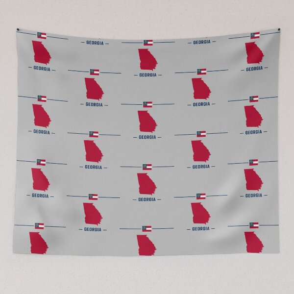 Item preview, Georgia Pride, Minimalist State Map & Flag Design designed and sold by mashmosh.