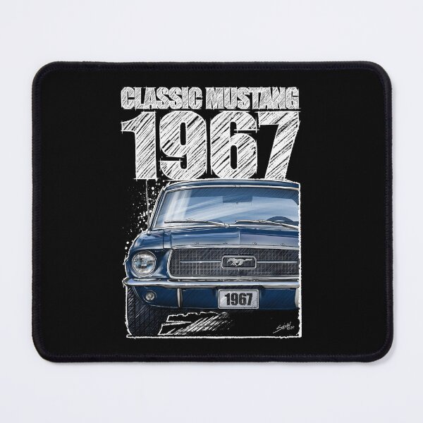 Item preview, 1967 Ford Mustang - Classic Muscle Car - Acapulco Blue (dark background) designed and sold by Petrolhead T-Shirts and Art.