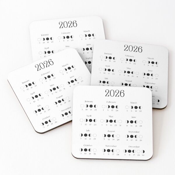 Item preview, 2026 Lunar Calendar – Minimal Black and White designed and sold by EmeraldeaDesign.