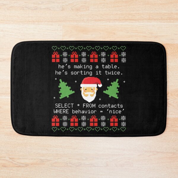 Item preview, Funny SQL Code Santa Christmas Pun Programmer Developer Gift Tee designed and sold by TiaraHans.