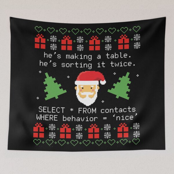 Item preview, Funny SQL Code Santa Christmas Pun Programmer Developer Gift Tee designed and sold by TiaraHans.
