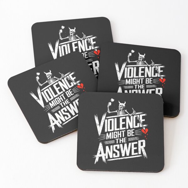 Item preview, Violence Might Be-The Answer Funny Pirate Skull designed and sold by ArleneJene.