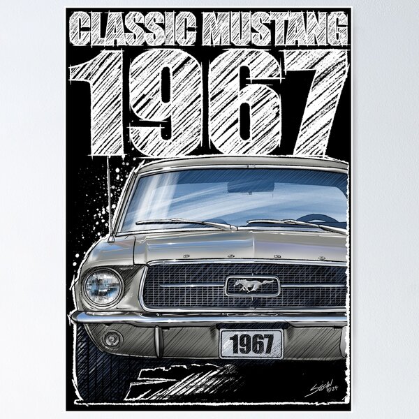 Item preview, 1967 Ford Mustang - Classic Muscle Car - Sauturn Gold (dark background) designed and sold by Petrolhead T-Shirts and Art.