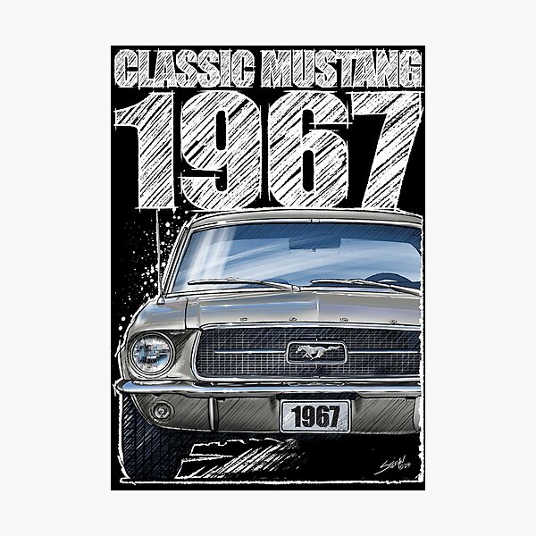 Item preview, 1967 Ford Mustang - Classic Muscle Car - Sauturn Gold (dark background) designed and sold by Petrolhead T-Shirts and Art.
